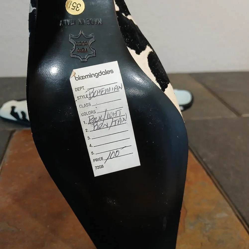 Bloomingdale Women's Mules 4.5 Cow Print Italy - Picture 10 of 13